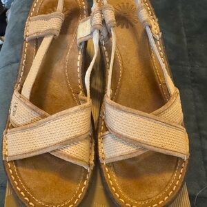 UGG Beige Cross-Strap Sandals